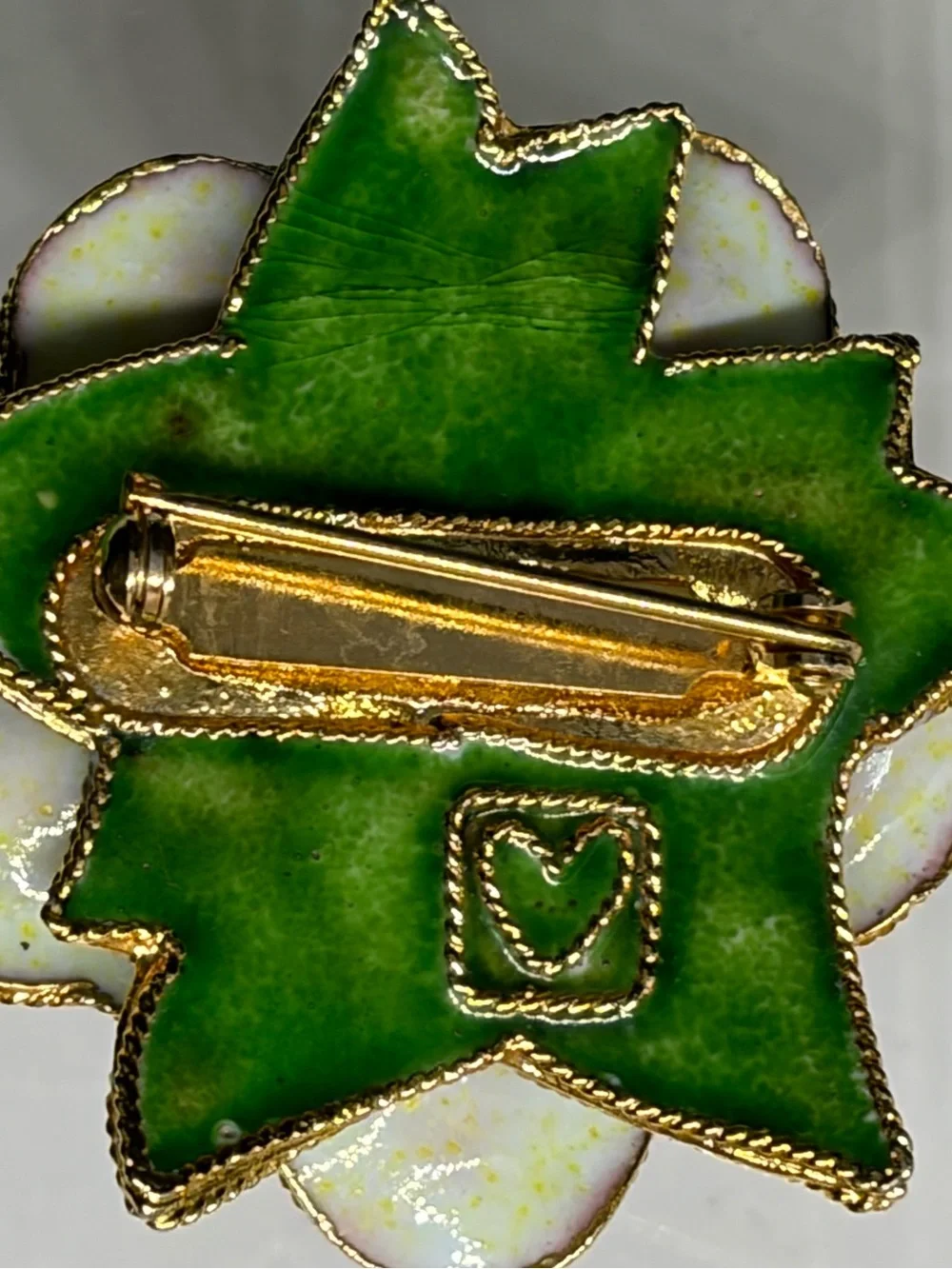 NYCO Cloisonné Enamel Rose Flower Brooch Pin By Nikki Yassaman